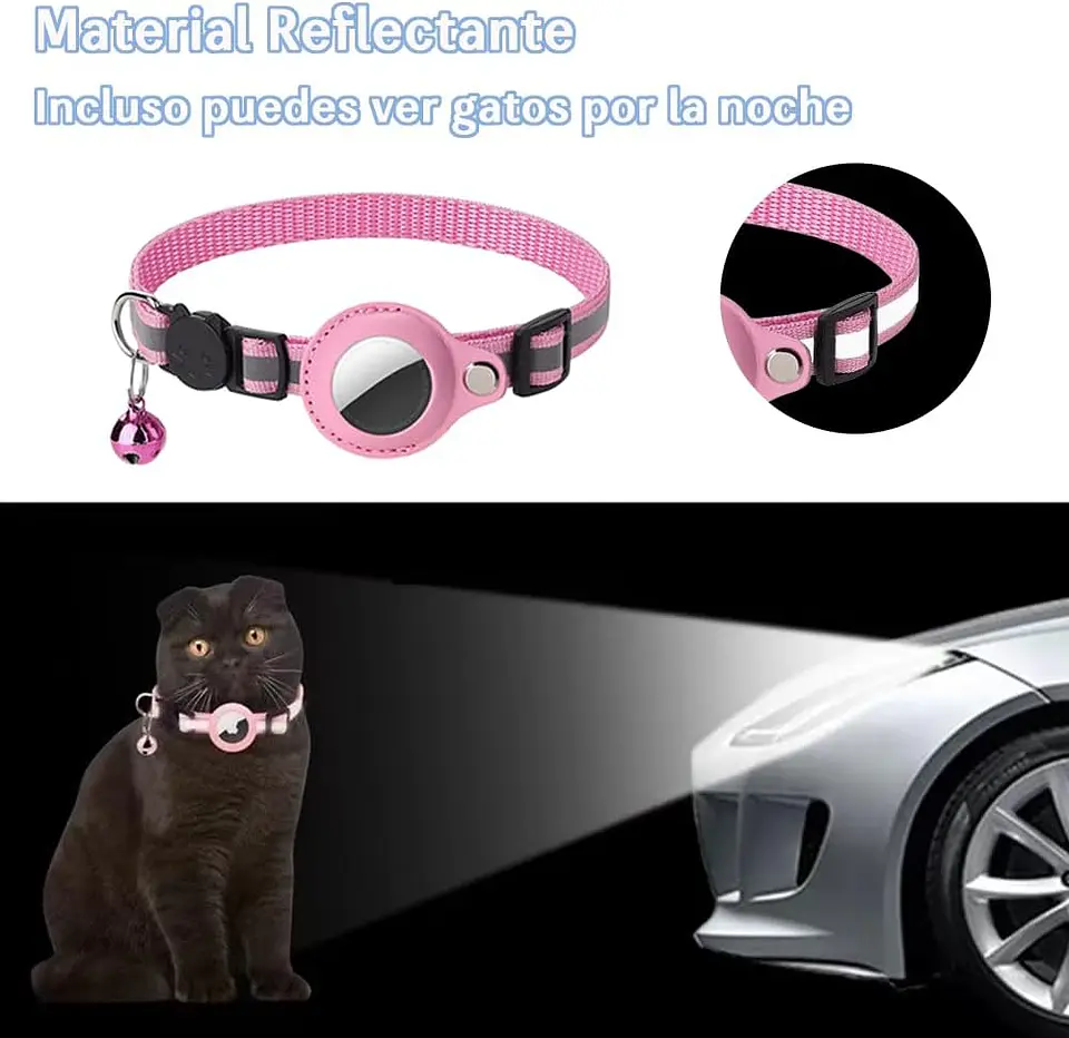 Collar Correa Con Funda Para Airtag Localizar Gato / Perro 8