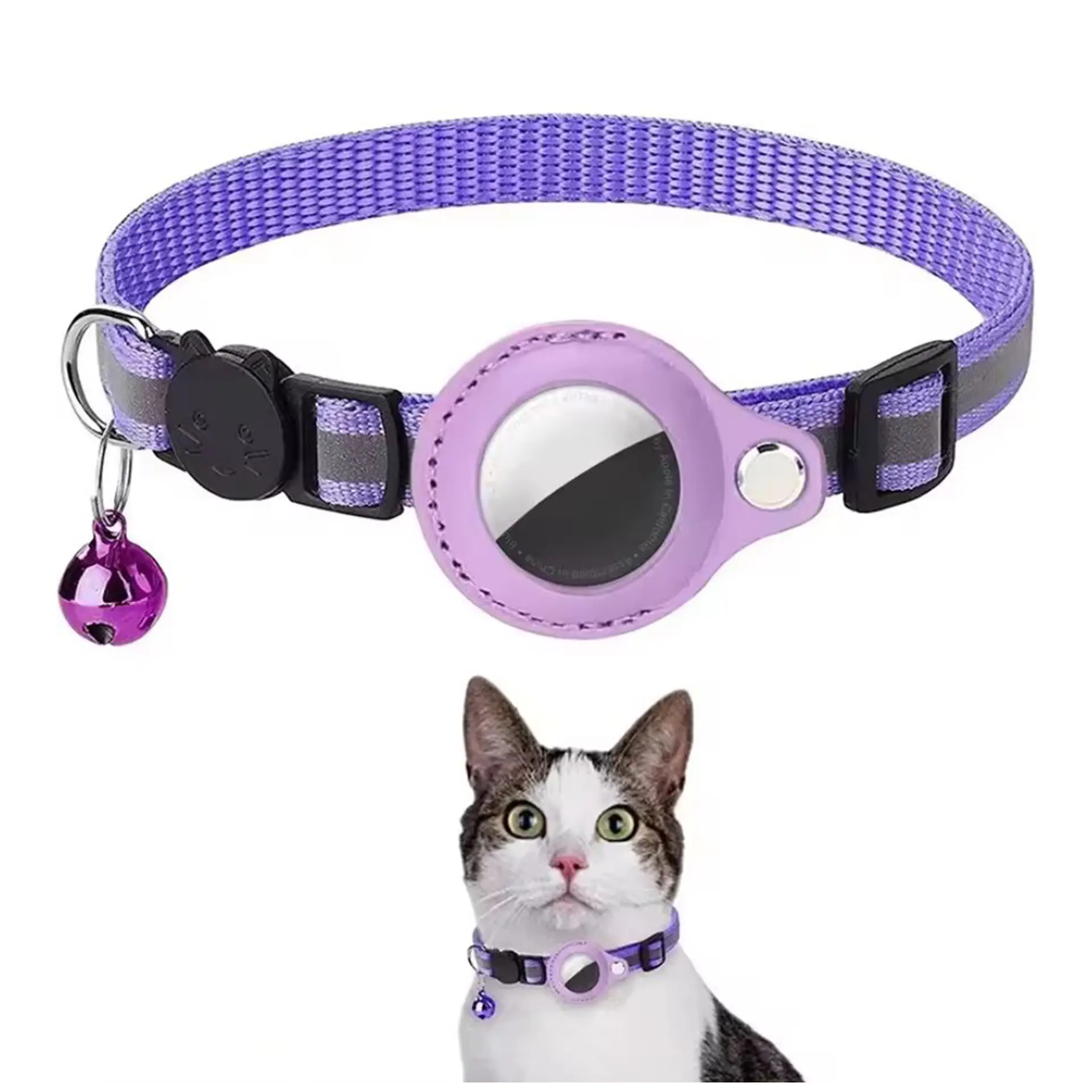 Collar Correa Con Funda Para Airtag Localizar Gato / Perro 12
