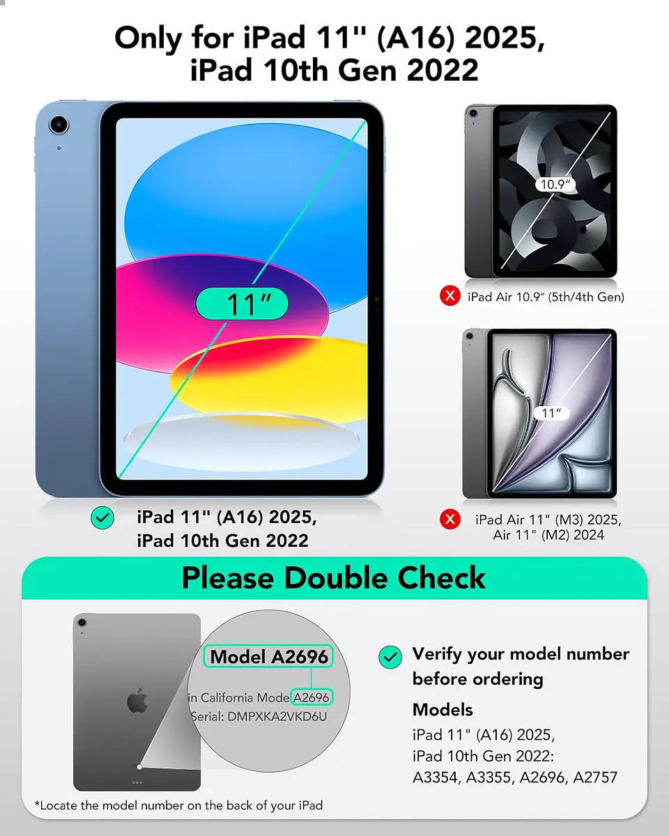 Carcasa Funda ESR Para iPad 11 A16 / 10 Gen Rebound Magnetica 2