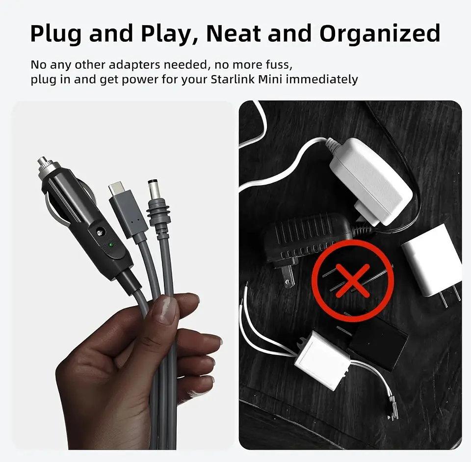 Cable de Carga 3 en 1 para Starlink Mini 3 Metros 3