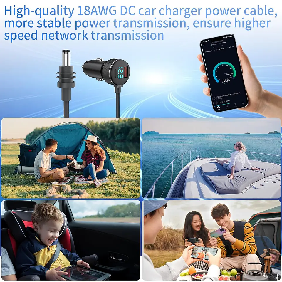 Cable de Carga DC Auto Para Starlink Mini 3 Metros 7