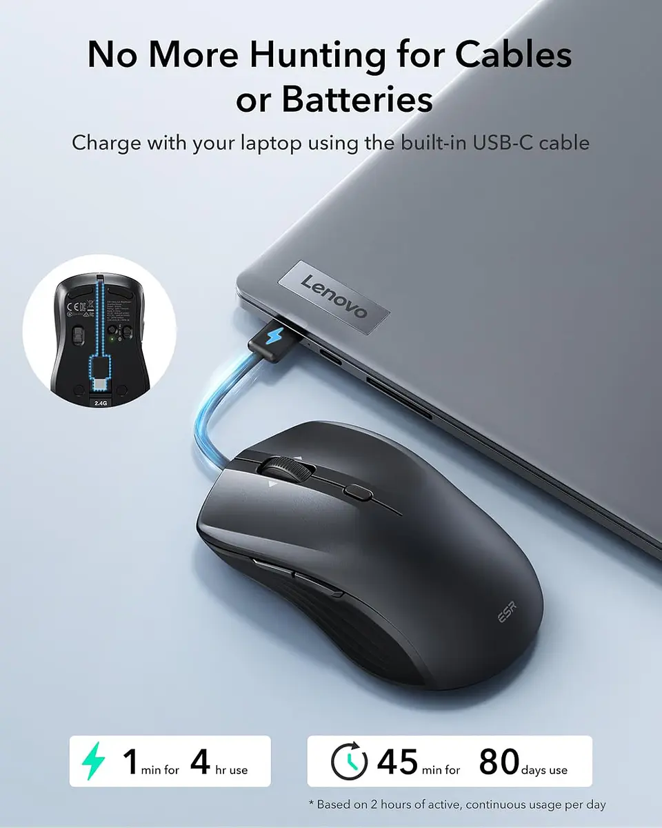 Mouse Inalámbrico ESR MagMouse para Macbook / iPad 2.4GHZ 3