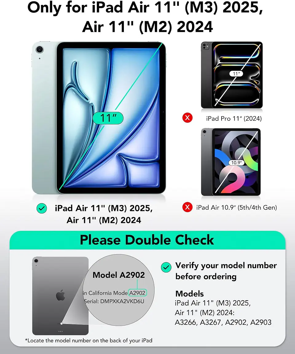Lamina Vidrio ESR iPad Air 11 M4/M3/M2 (2 un) 2