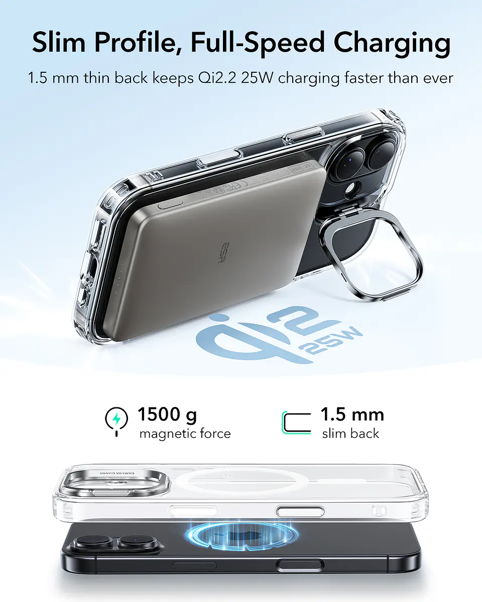 Carcasa ESR Para iPhone 17 / Air / Pro / Max Hybrid Stash Stand 9