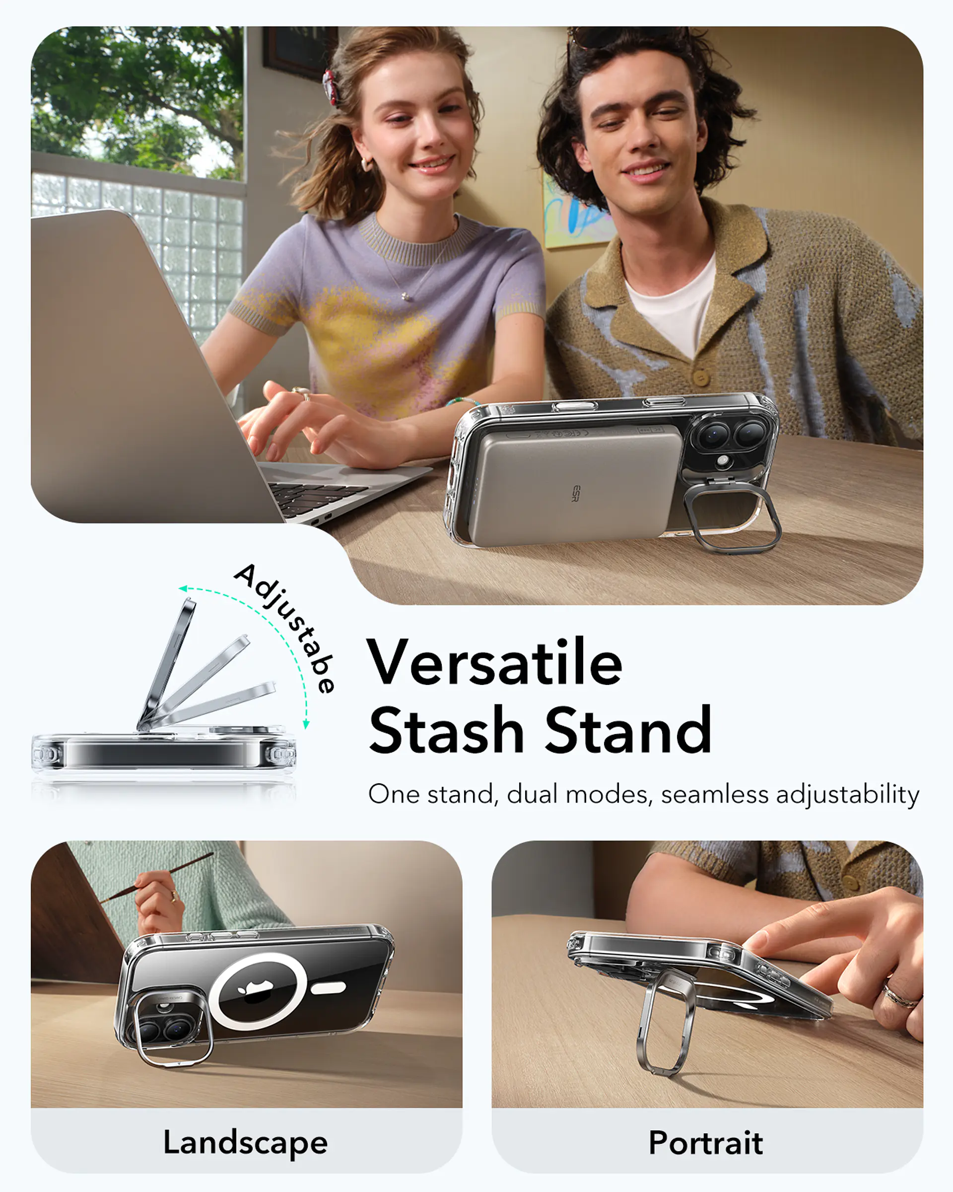 Carcasa ESR Para iPhone 17 / Air / Pro / Max Hybrid Stash Stand 10