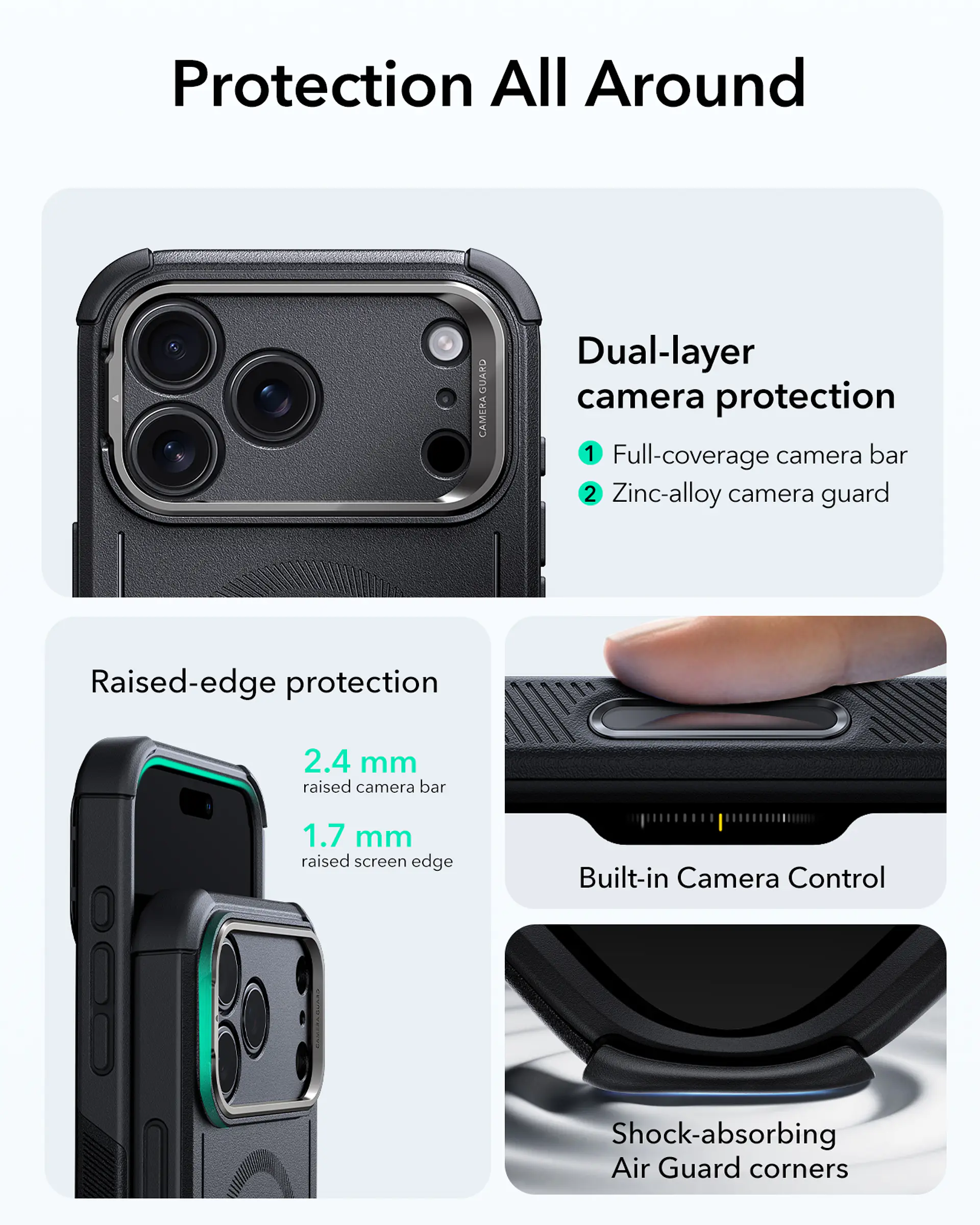 Carcasa ESR Para iPhone 17 / Air / Pro / Pro Max Cyber Armor 2