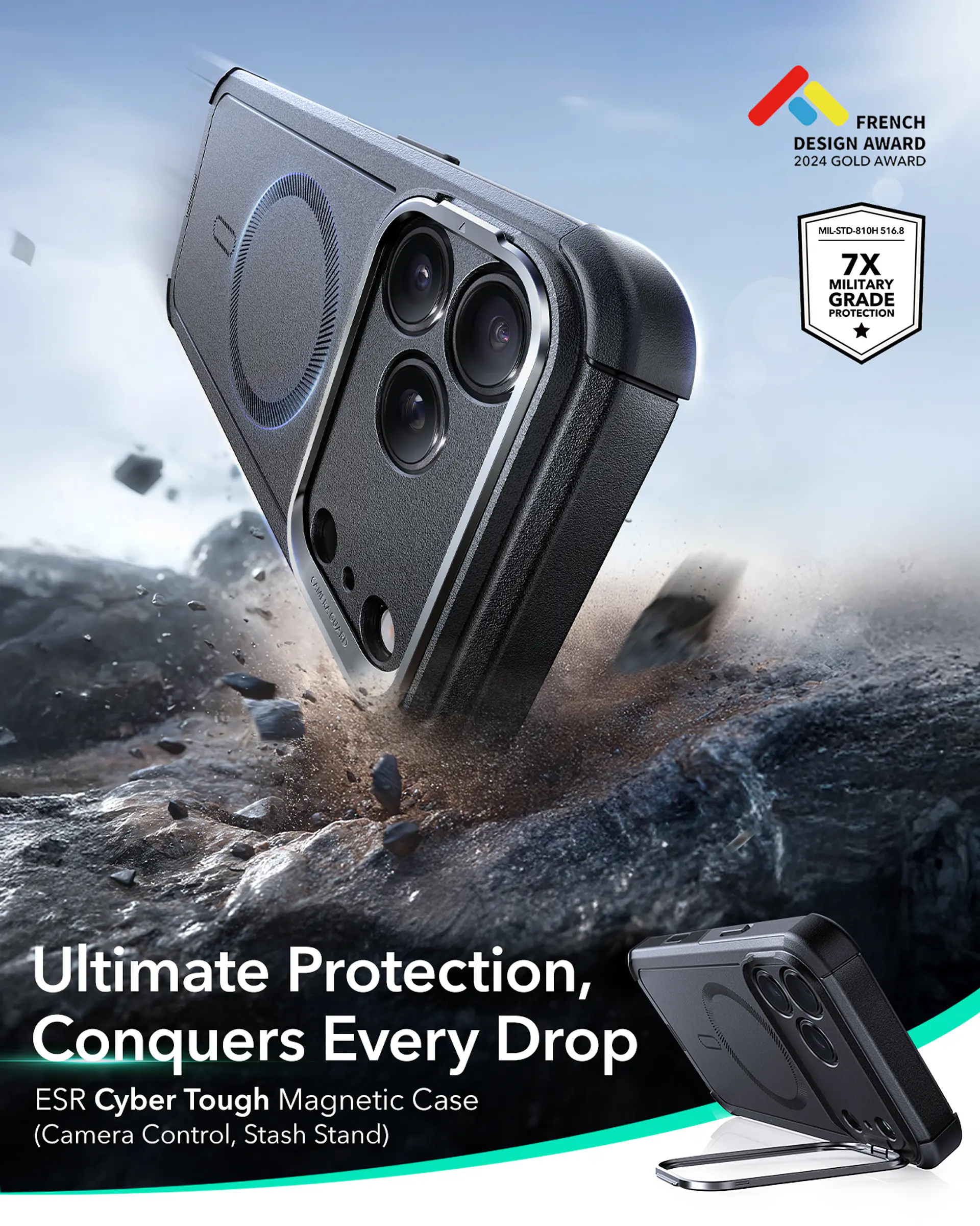 Carcasa ESR Para iPhone 17 / Air / Pro / Pro Max Cyber Armor 4