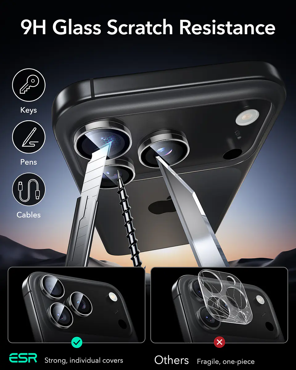 Protector Camara ESR Para iPhone 17 Pro / 16 Pro / 15 Pro / 14 Pro Max  2