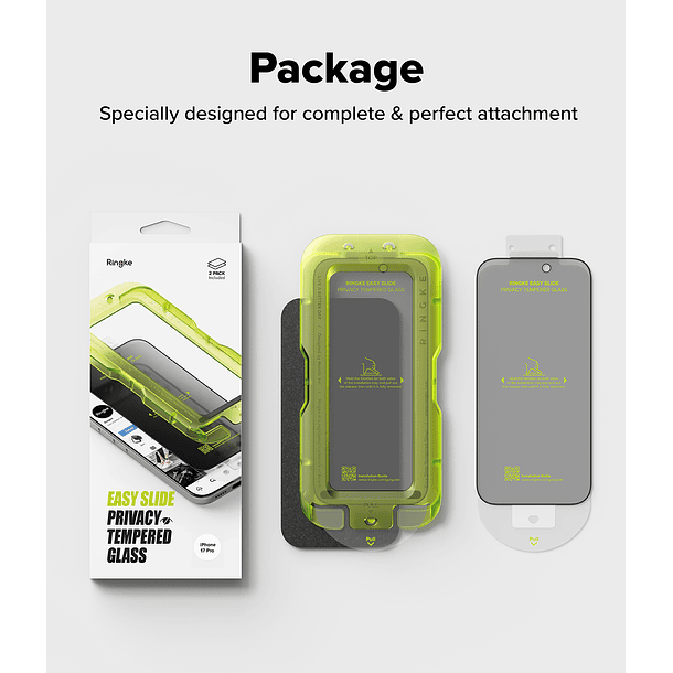 Lamina Pantalla Anti espía Ringke Para iPhone 17 / Pro / Pro Max (Pack 2) 3