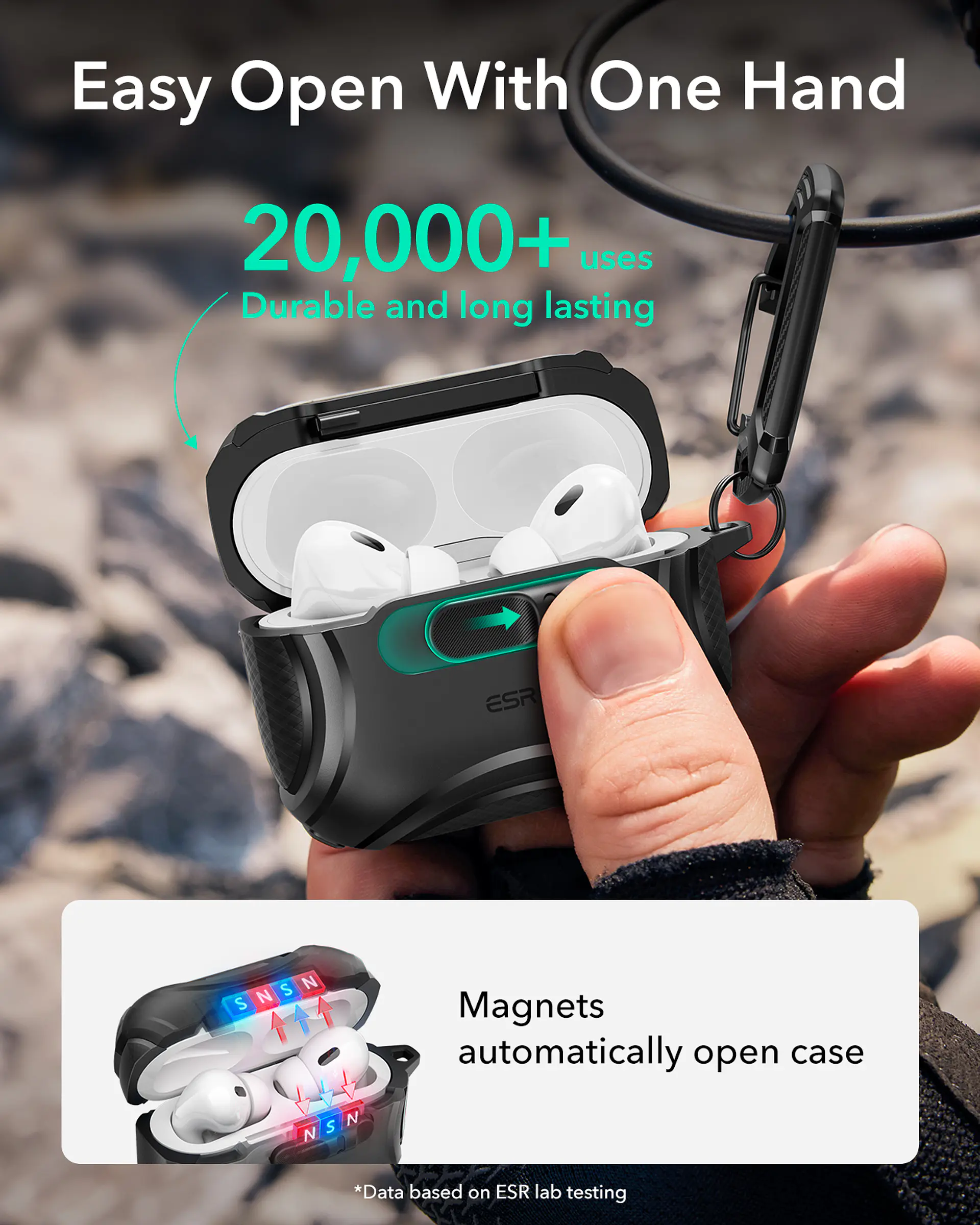 Carcasa Funda ESR Para AirPods Pro 3 Cyber FlickLock 8