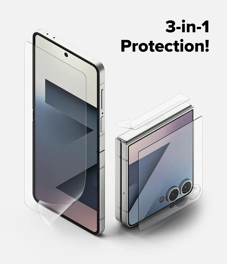 Lamina Protectora Ringke Para Galaxy Z Flip 7 (3 en 1)  3