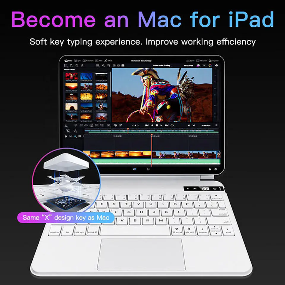 Funda Con Teclado Para iPad Magic Magnético Español 5