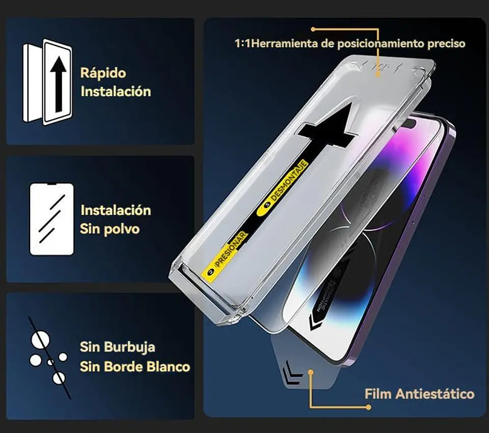Lamina Anti Espia Para iPhone 17 / 17 Pro / 17 Pro Max Auto Instalable 6