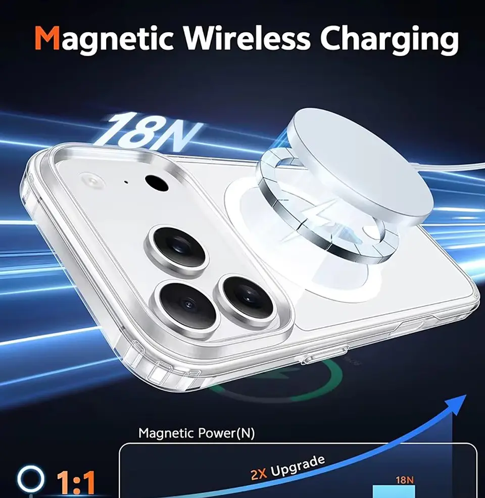 Carcasa Para iPhone 17 / Air / Pro Magnética Clear Hybrid 3