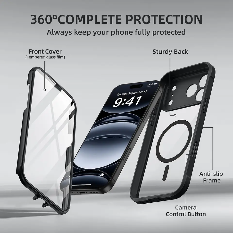Carcasa 360° Para iPhone 17 / 17 Pro / Max AntiGolpes 2
