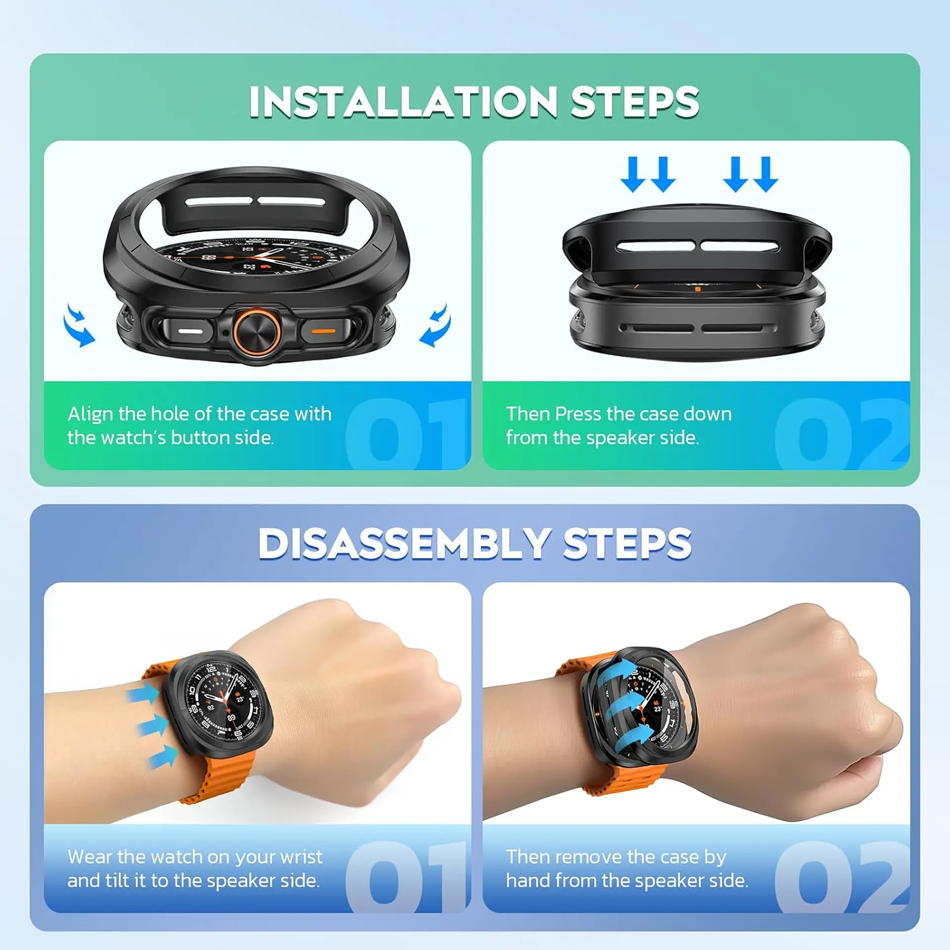 Protector Carcasa Para Galaxy Watch 9 / 8 (40 / 44 / 46mm)  5