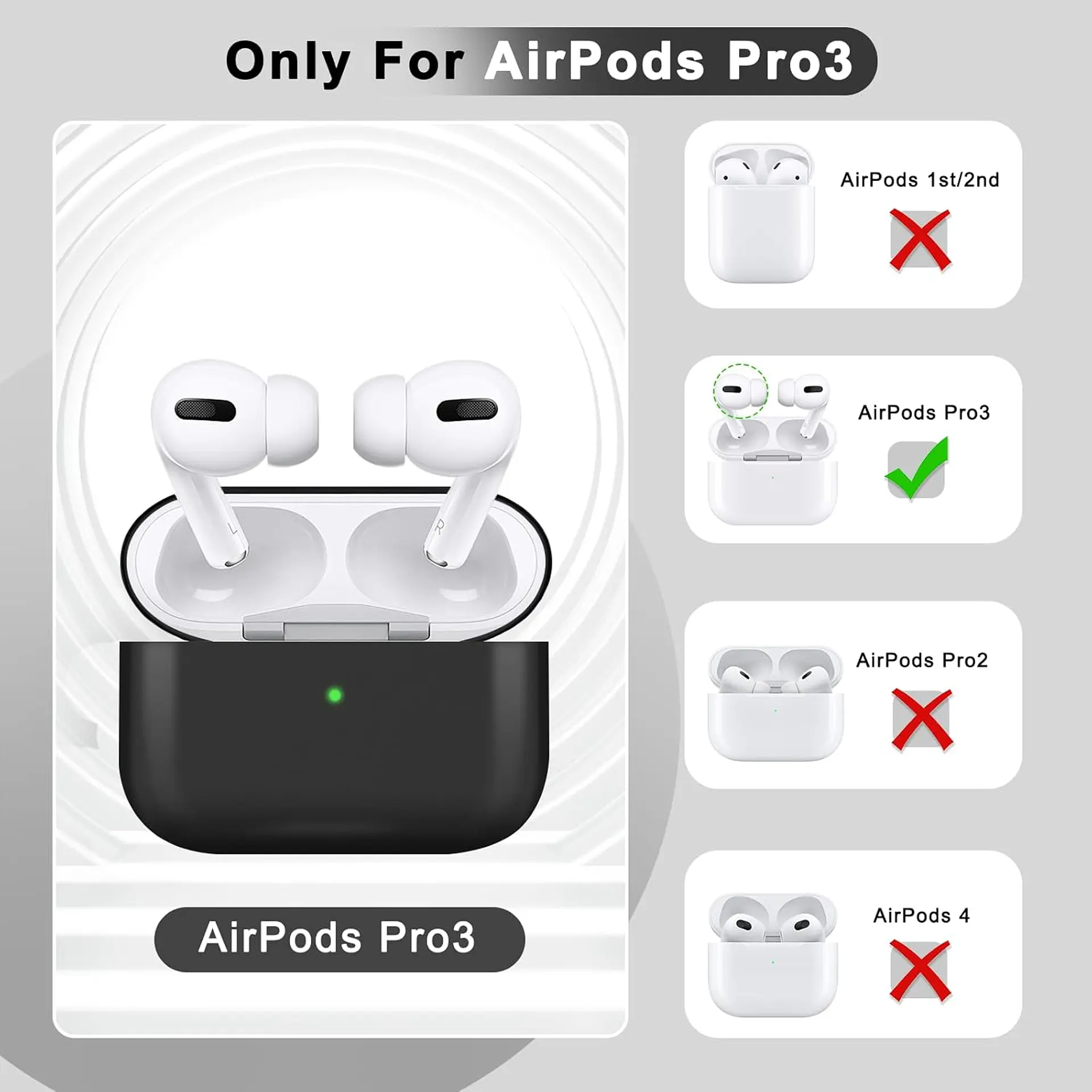 Carcasa Funda Para AirPods Pro 3 (2025) Silicona Colores 3
