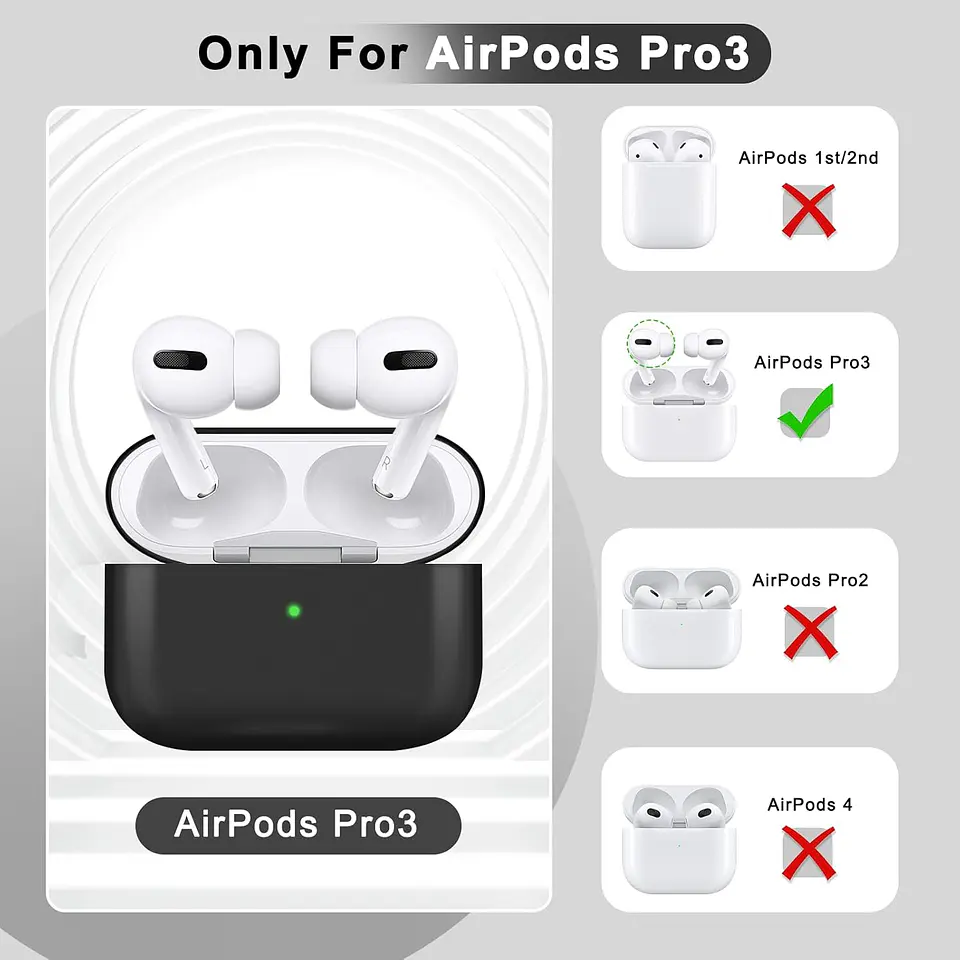 Carcasa Funda Para AirPods Pro 3 (2025) Silicona Colores 3
