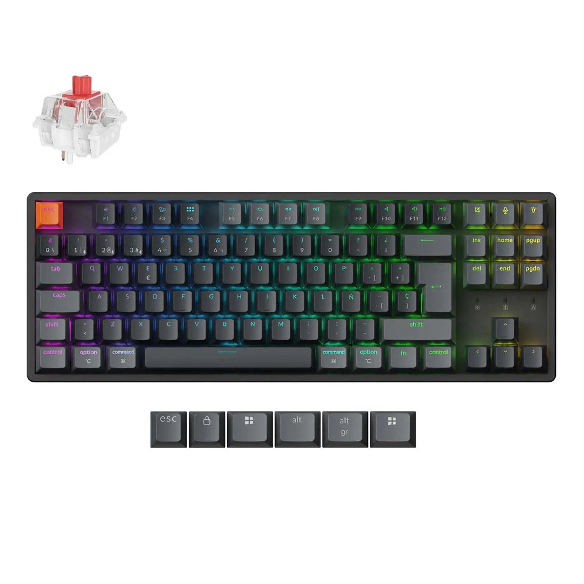 Teclado Gamer Inalámbrico Keychron K8 QMK Versión 2 Español 1