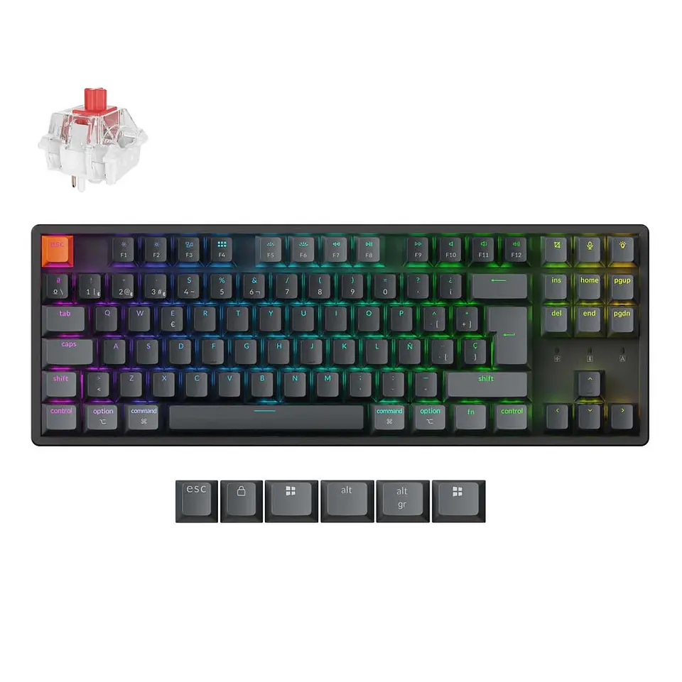 Teclado Gamer Inalámbrico Keychron K8 QMK Versión 2 Español 1
