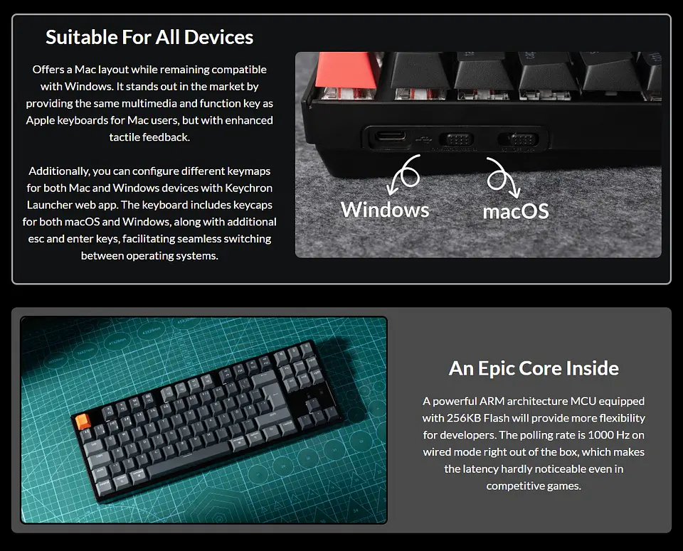Teclado Gamer Inalámbrico Keychron K8 QMK Versión 2 Español 7