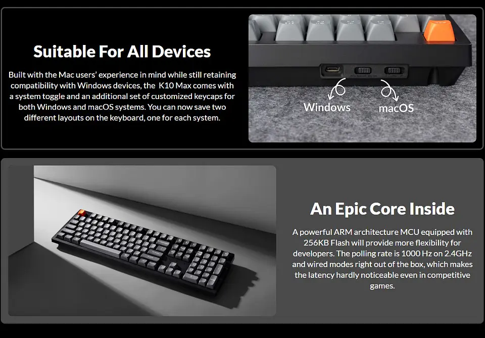 Teclado Gamer Inalámbrico Keychron K10 Max Español 6