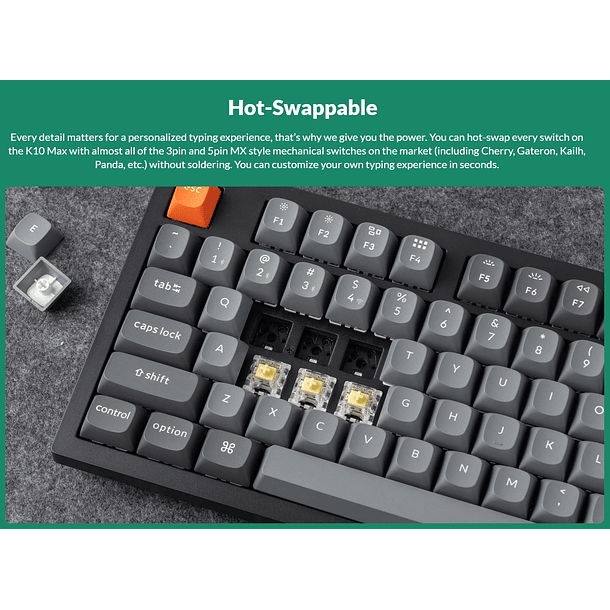 Teclado Gamer Inalámbrico Keychron K10 Max Español 7
