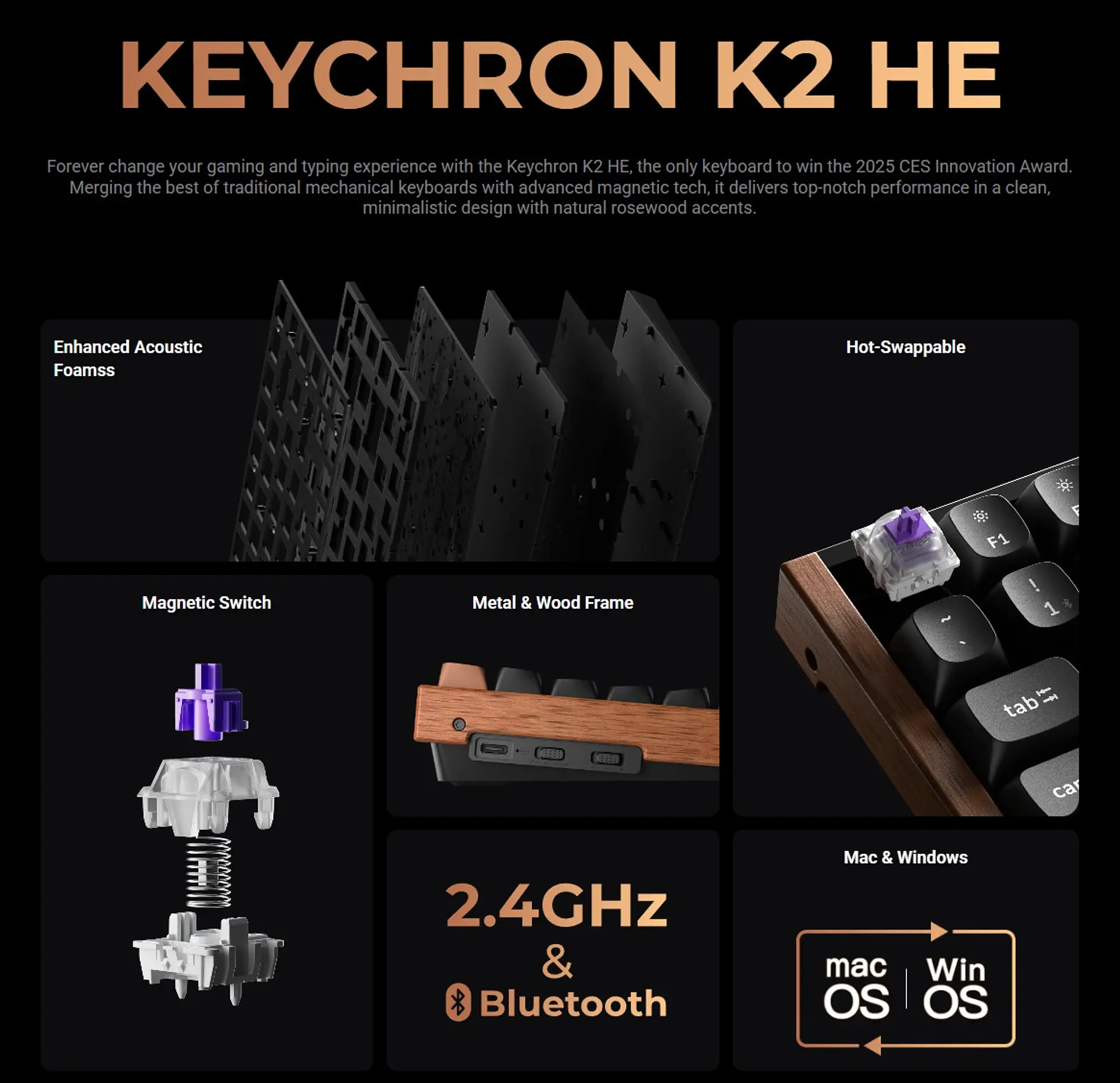 Teclado Keychron K2 HE Español Inalámbrico 3
