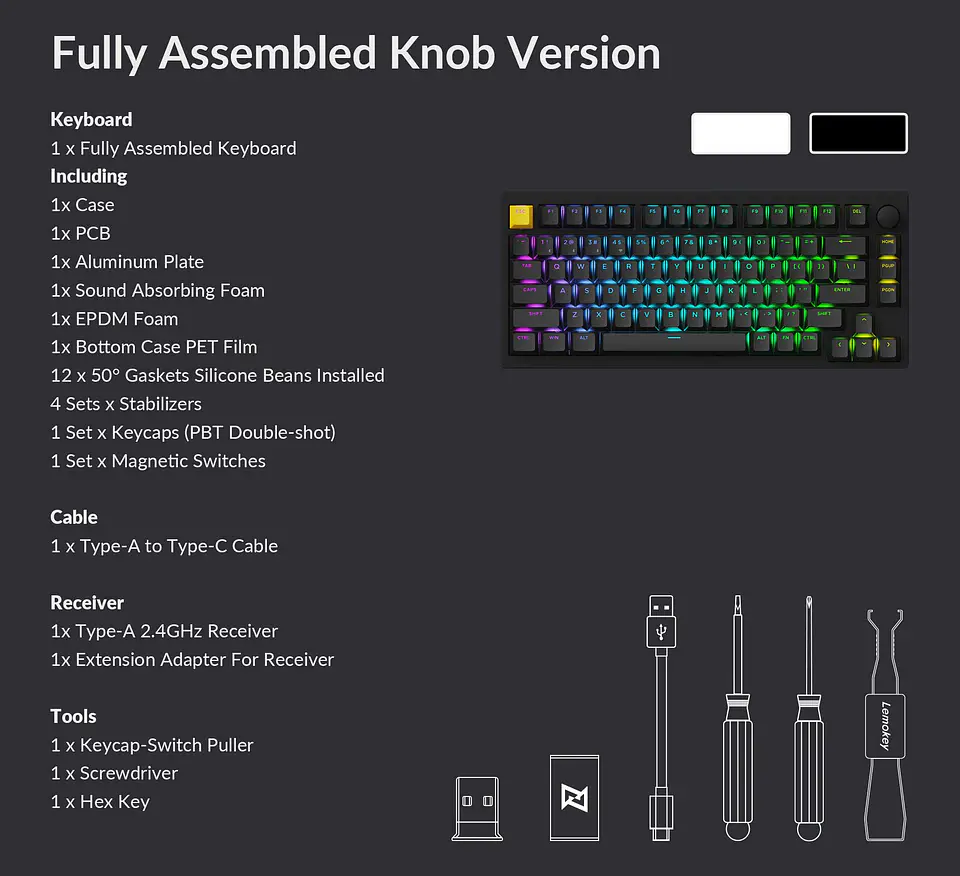 Teclado Gamer Inalámbrico Lemokey P1 HE 12
