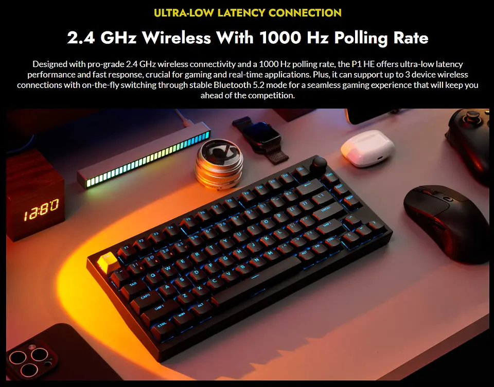 Teclado Gamer Inalámbrico Lemokey P1 HE 6