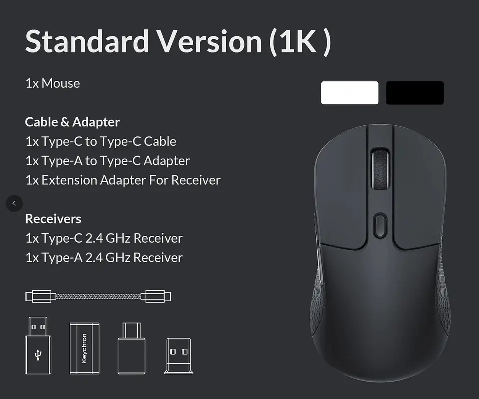 Mouse Inalámbrico Gamer Keychron M3 2.4ghz Bluetooth 9