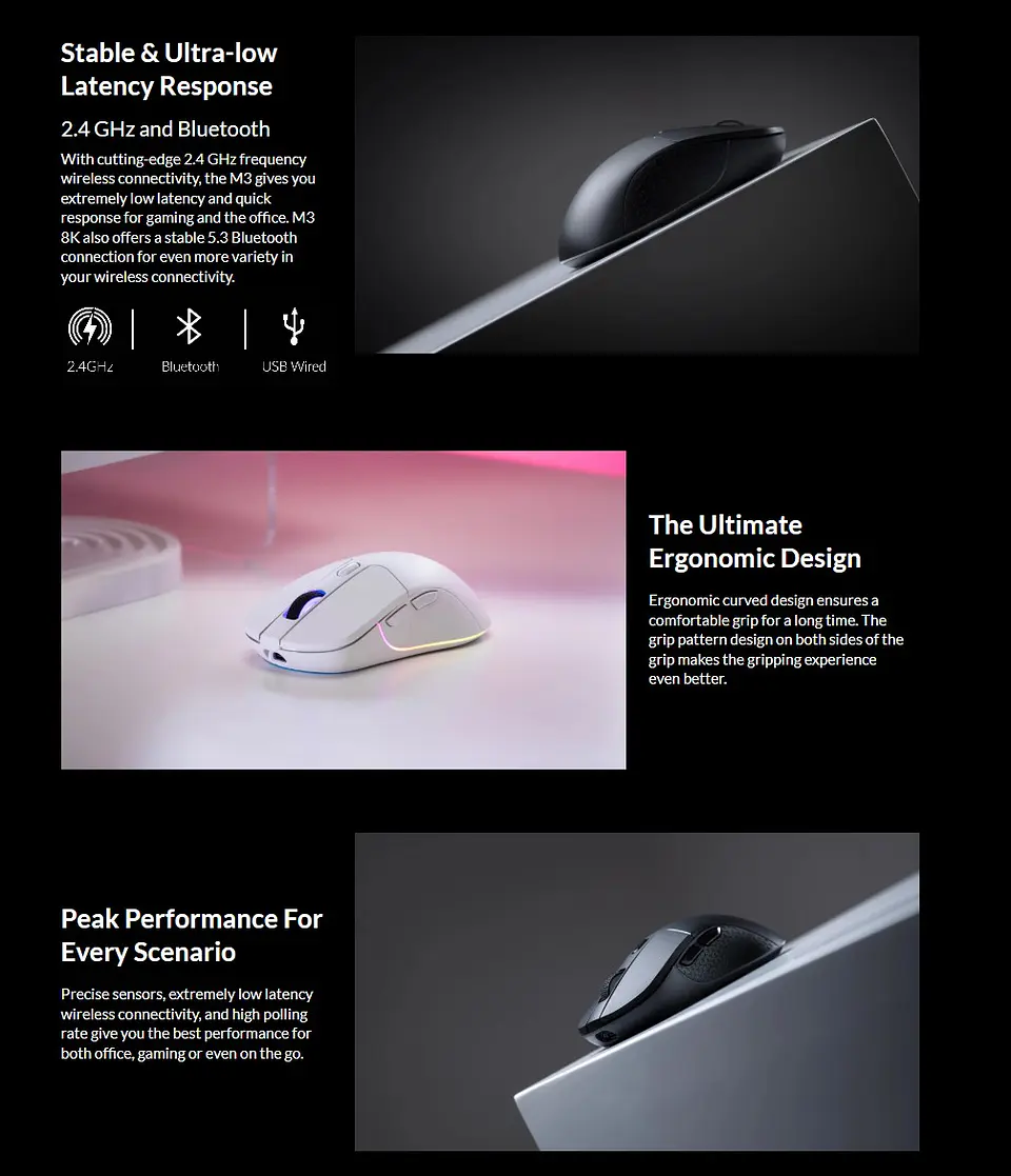 Mouse Inalámbrico Gamer Keychron M3 2.4ghz Bluetooth 6