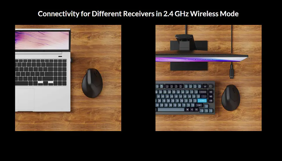 Mouse Ergonómico Inalámbrico Keychron M5 Vertical 2.4ghz Bluetooth 7