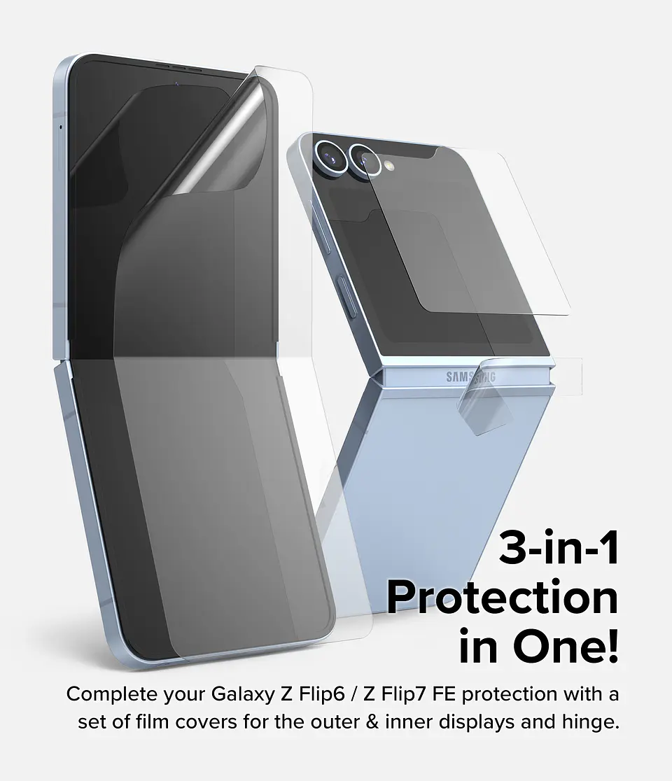 Lamina Protectora Ringke Para Galaxy Z Flip 7 FE / 6 (3 en 1)  2