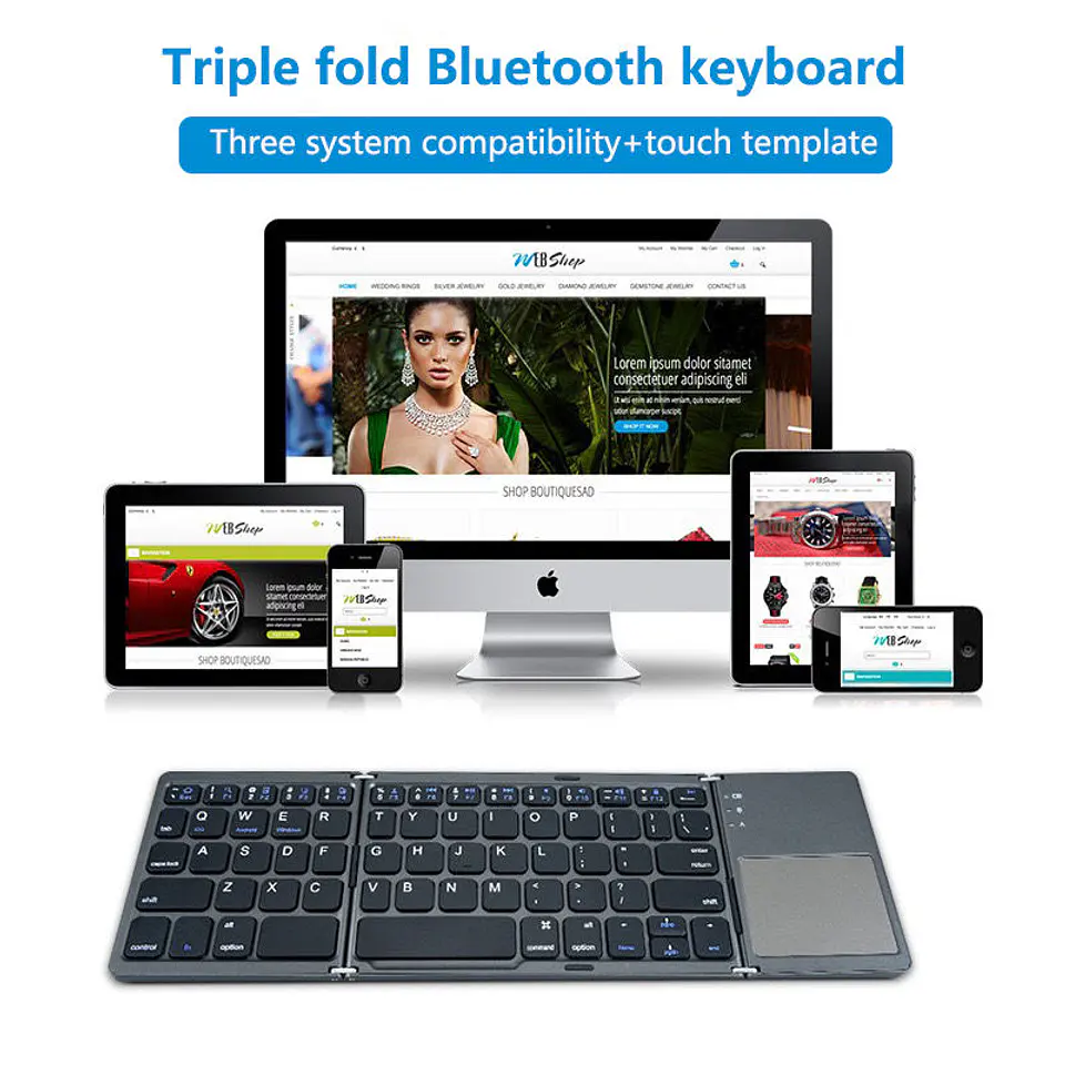 Teclado Plegable Inalámbrico con Touchpad  2