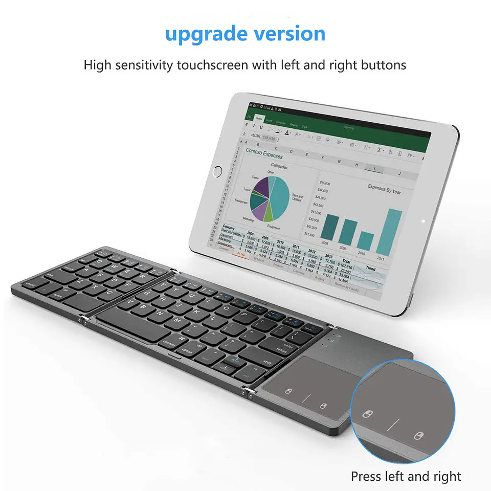 Teclado Plegable Inalámbrico con Touchpad  6