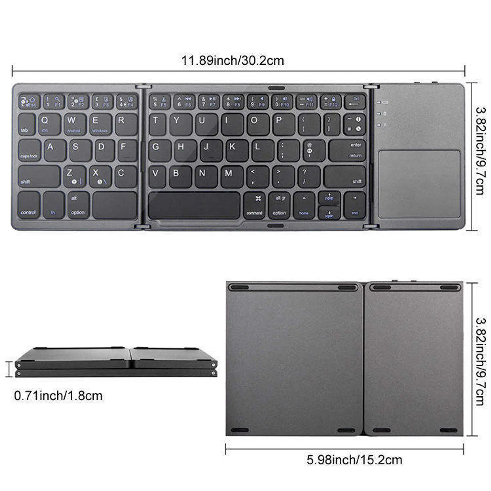 Teclado Plegable Inalámbrico con Touchpad  8