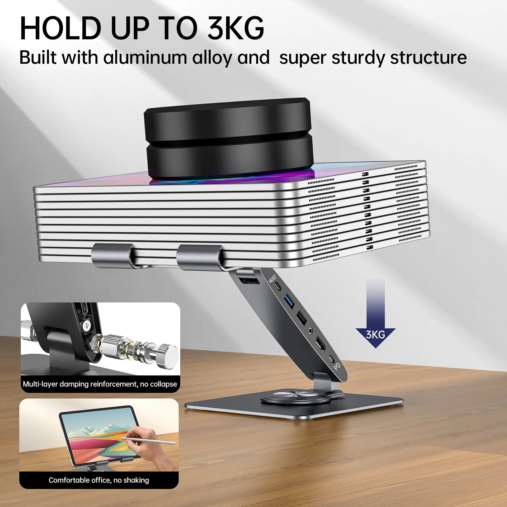 HUB Stand Para Macbook / iPad / Notebook 7 en 1 HDMI 8