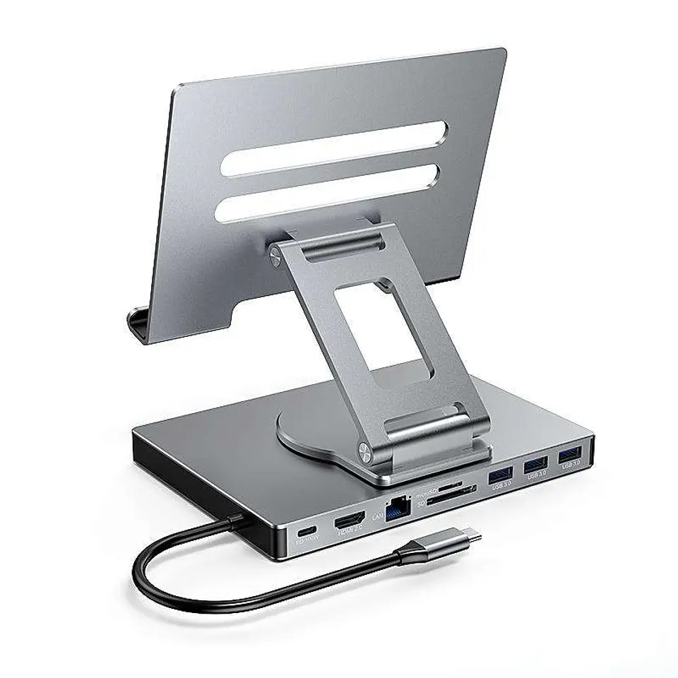 Soporte Ajustable 360° Para Macbook Con Hubs 9 en 1 1