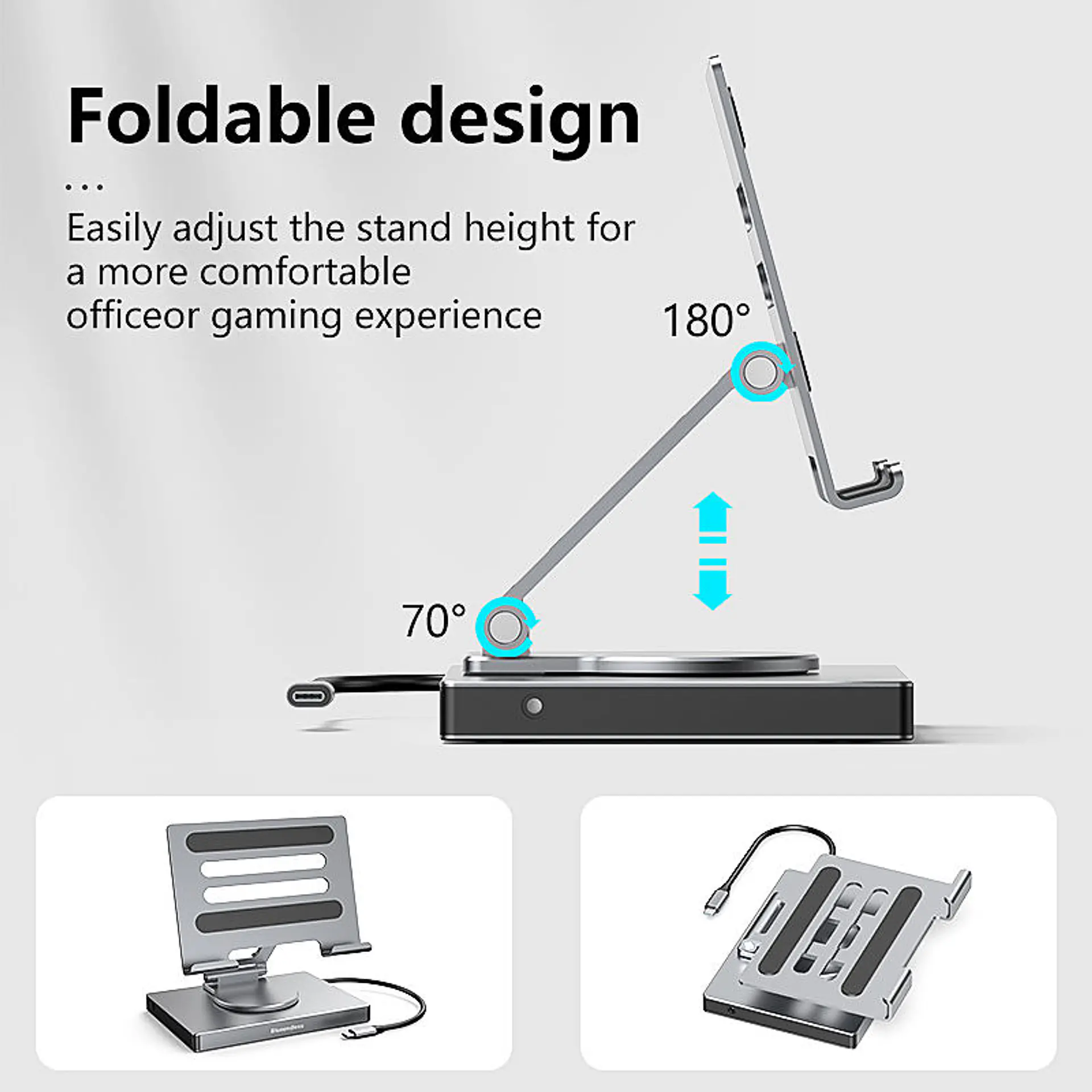 Soporte Ajustable 360° Para Macbook Con Hubs 9 en 1 5