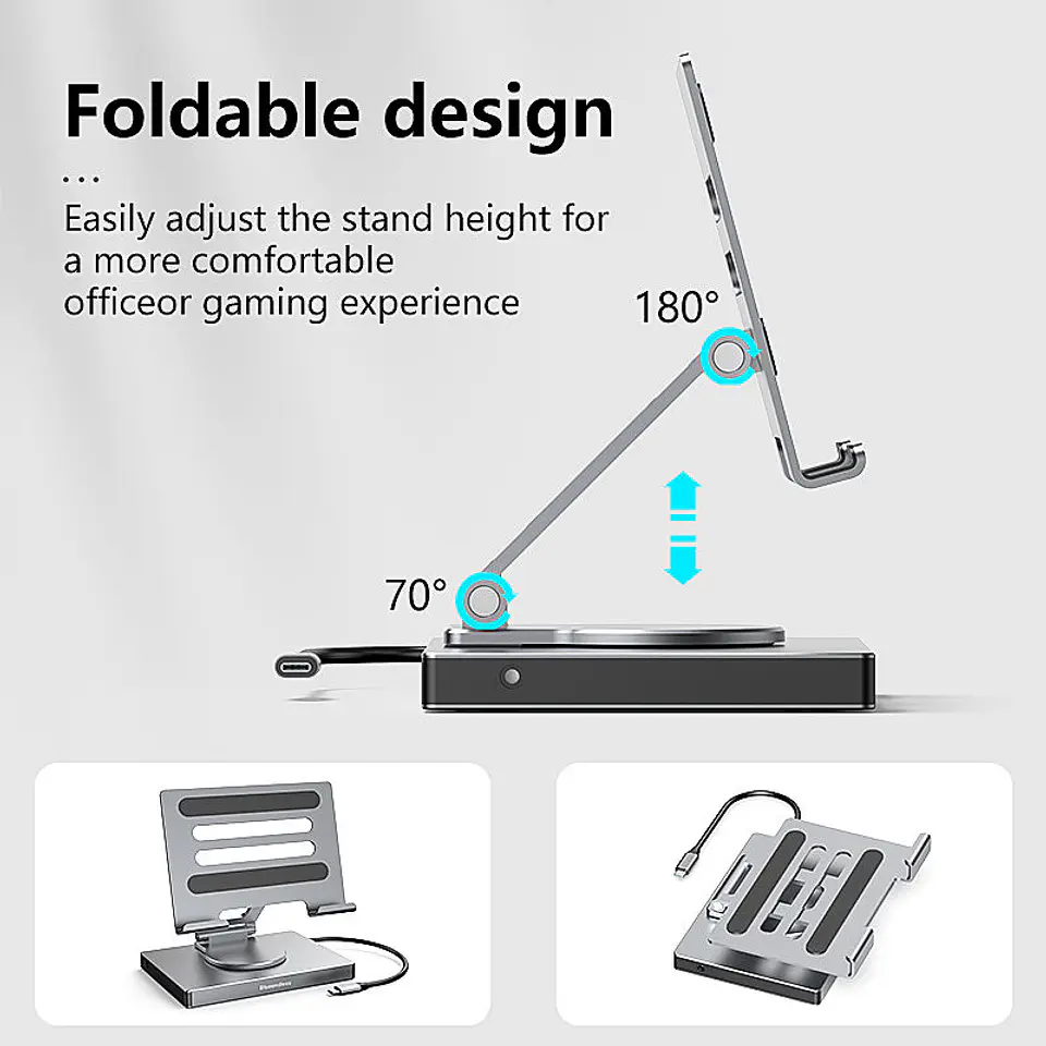 Soporte Ajustable 360° Para Macbook Con Hubs 9 en 1 5