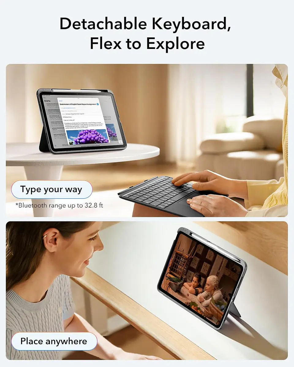 Teclado ESR Flex para iPad Air 11 M4 / M3 / M2 - 10.9 4ta gen / 5ta Gen 5