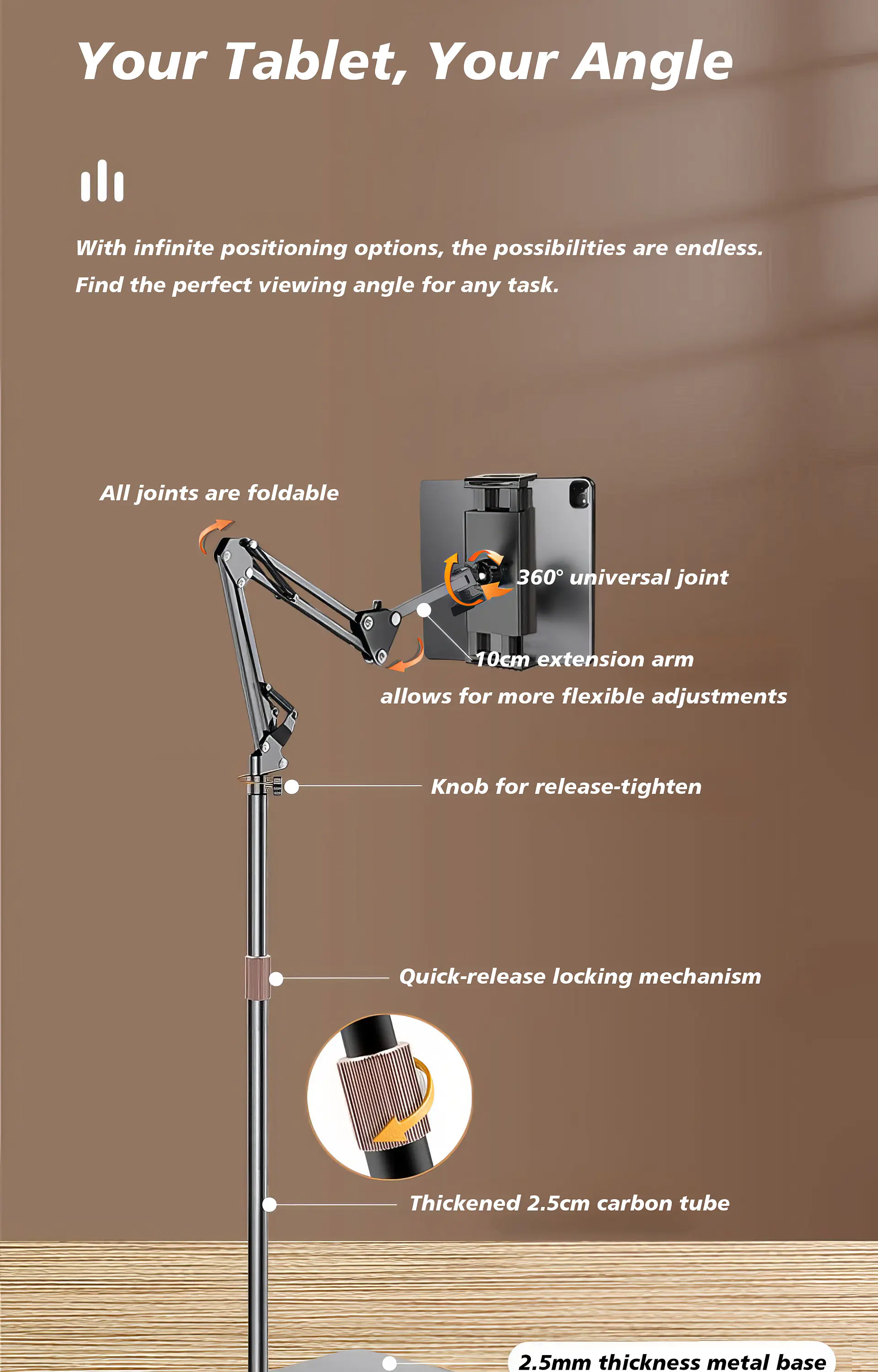 Soporte de Piso Para Tablet / Celular Ajustable 6