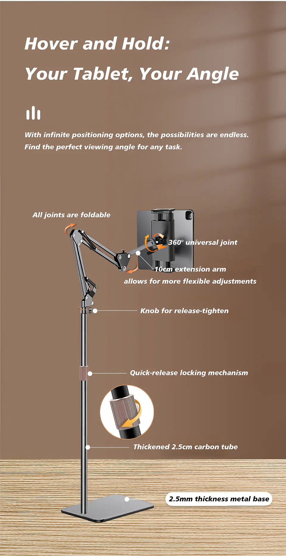 Soporte de Piso Para Tablet / Celular Ajustable 6