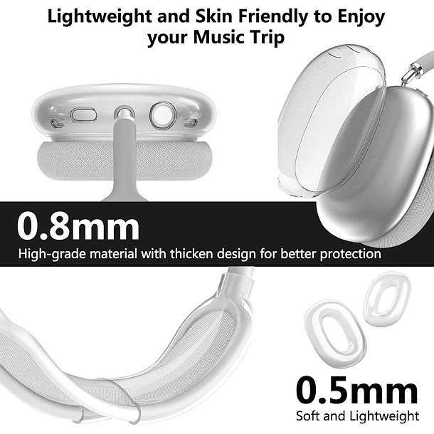 Protector Para Airpods Max 3 en 1 Transparente 3
