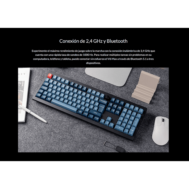Teclado Gamer Inalámbrico Keychron V6 Max Español 4