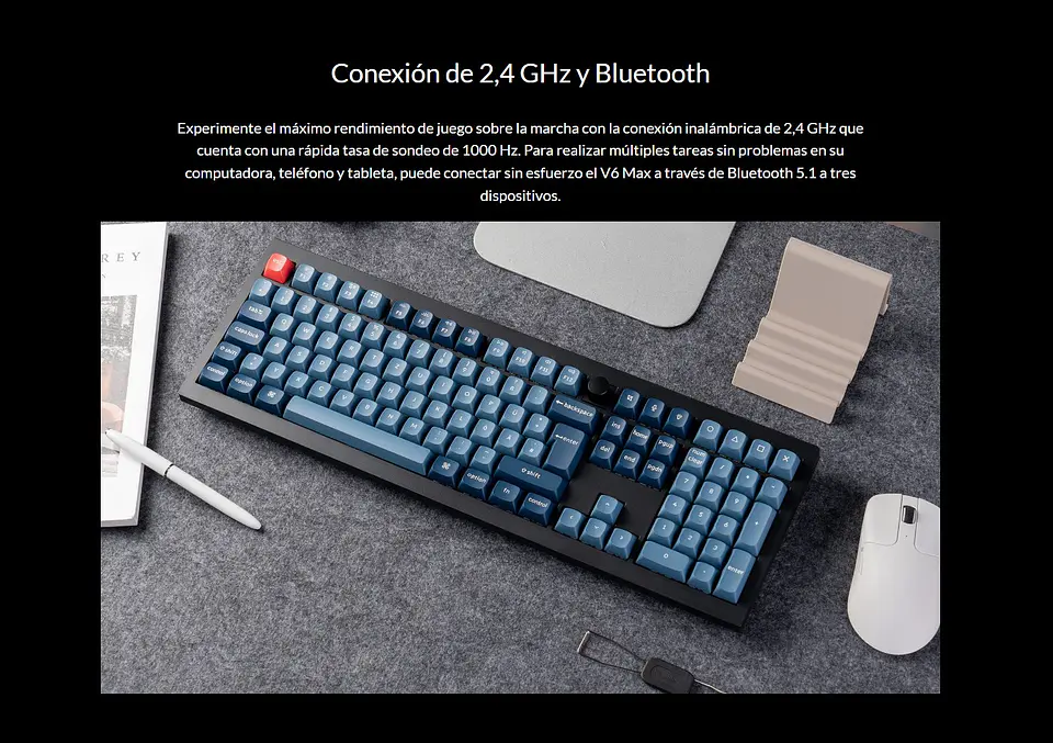 Teclado Gamer Inalámbrico Keychron V6 Max Español 4