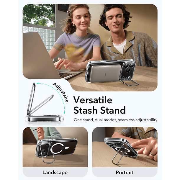 Carcasa ESR Para iPhone 17 Pro Max Hybrid Stash Stand 7