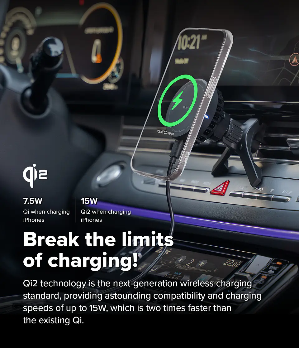 Cargador Ringke Magnético Para Auto Qi2 Peltier 2