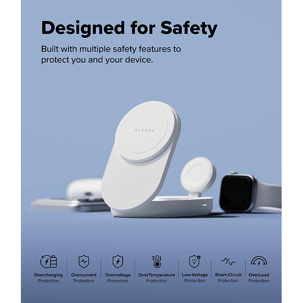 Stand de Carga Inalámbrica Ringke Qi2 25W 3 en 1 Magnético Plegable 4